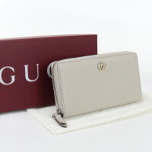Gucci Double GG Zip Around Wallet Gray
